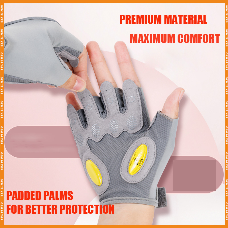 Breathable Silicone Fingerless Fitness Gloves for Training Lifting Weight Cycling Climbing Rowing