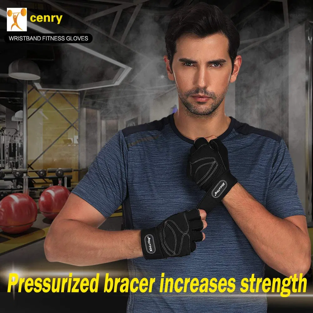 Microfiber Anti Slip Grip Weight Lifting Gym Gloves for Workout Training Fitness Bodybuilding