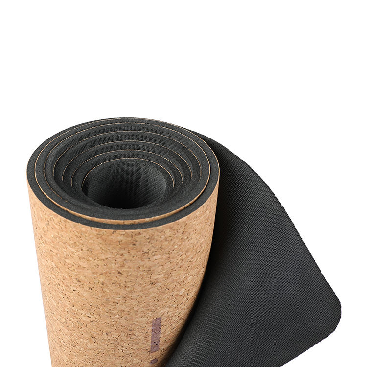 High Quality Durable Recycle Custom Logo Non Slip Eco-Friendly Natural Cork Rubber Yoga Mat