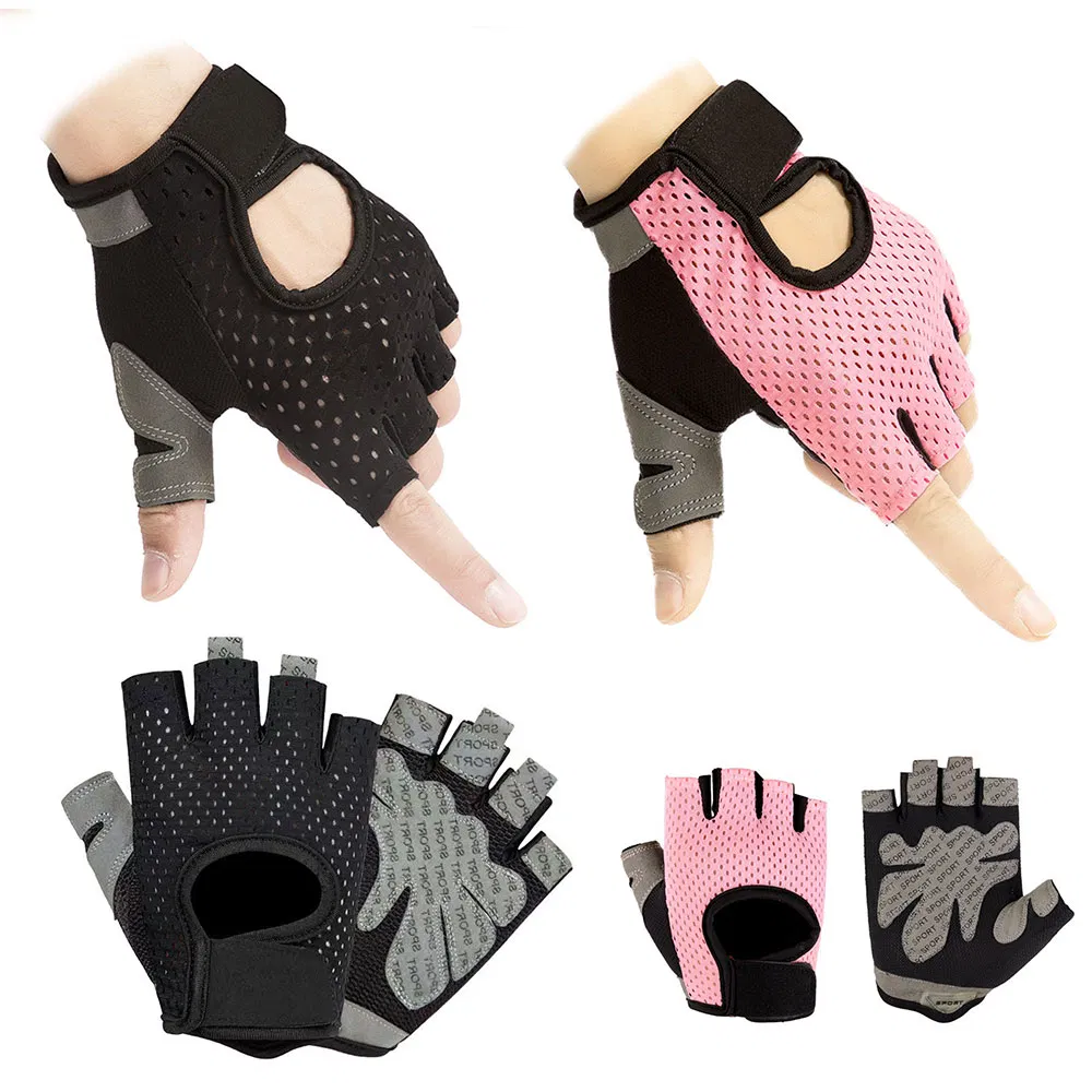 Women and Men Fashion Breathable Workout Gloves Durable Padded Weight Lifting Gym Exercise Fitness Fingerless Gloves Gym Gloves