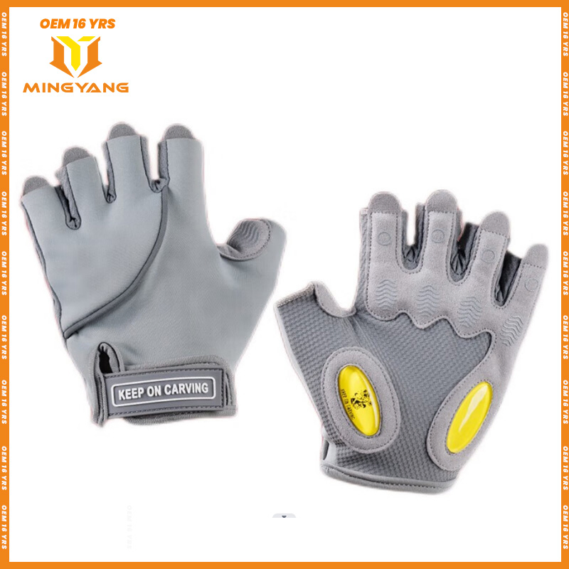 Breathable Silicone Fingerless Fitness Gloves for Training Lifting Weight Cycling Climbing Rowing