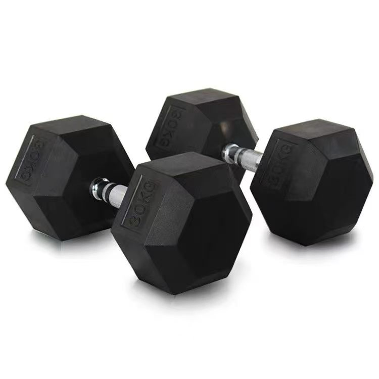 15kg Dumbbells - Men's Fitness Equipment for Home and Commercial Use, Strength Training, Rubber-Coated Hexagonal Electroplated Dumbbells