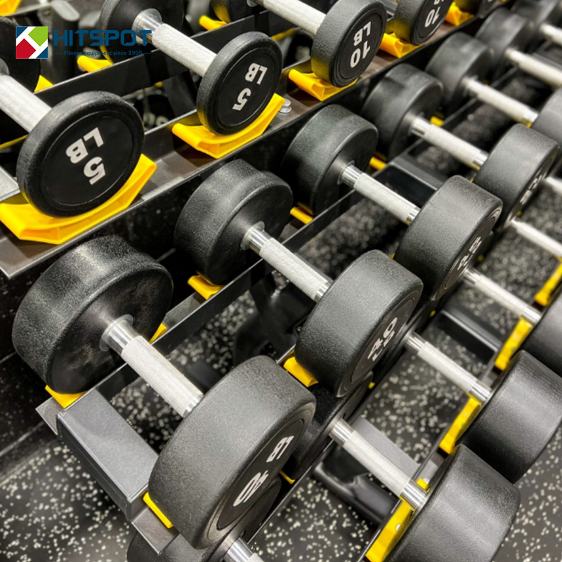 Custom Logo 2.5-50kg Black Rubber Round Dumbbell Set for Gym or Home Work out