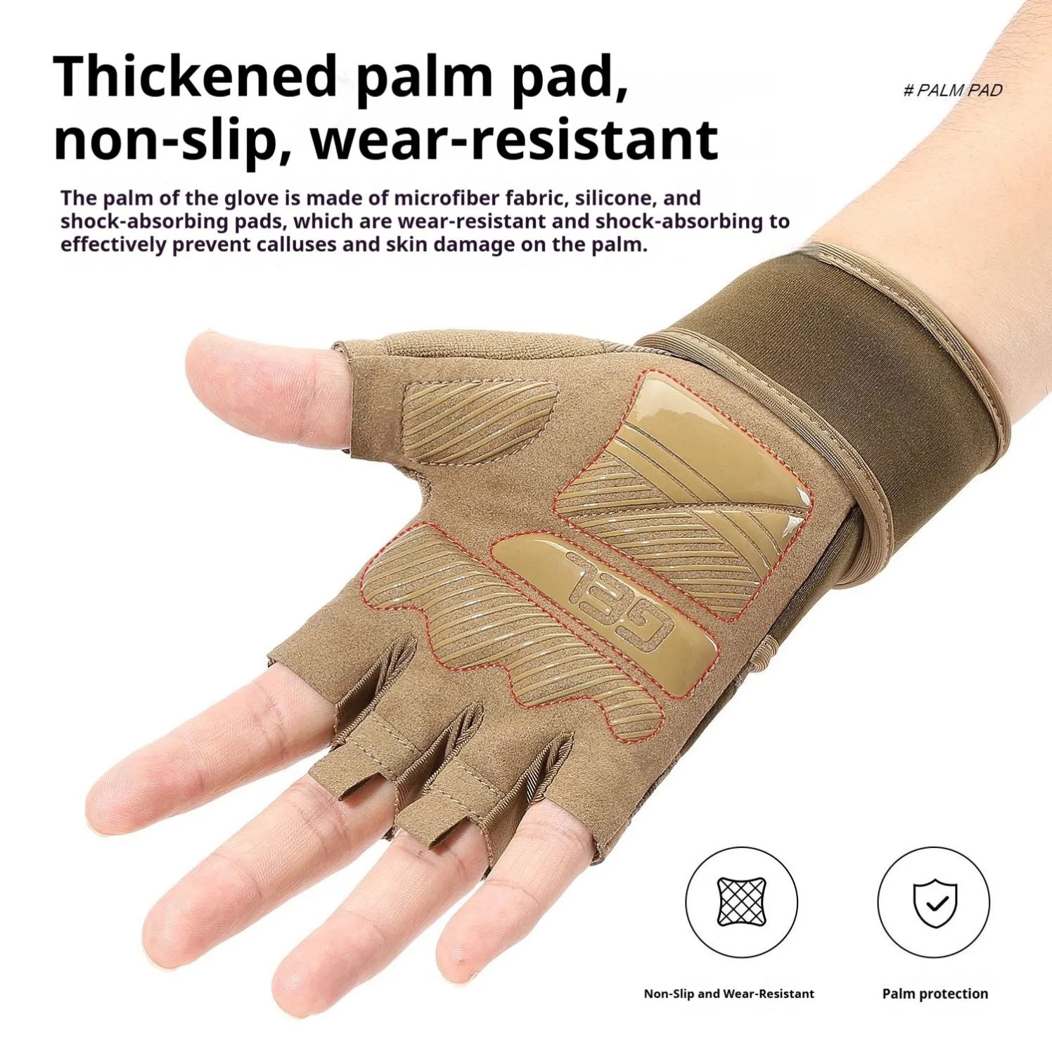 Sports and Fitness Gloves, Summer Breathable and Wear-Resistant Barbell Equipment, Weightlifting and Iron Rolling, Extended Wrist Guard, Half Finger Gloves