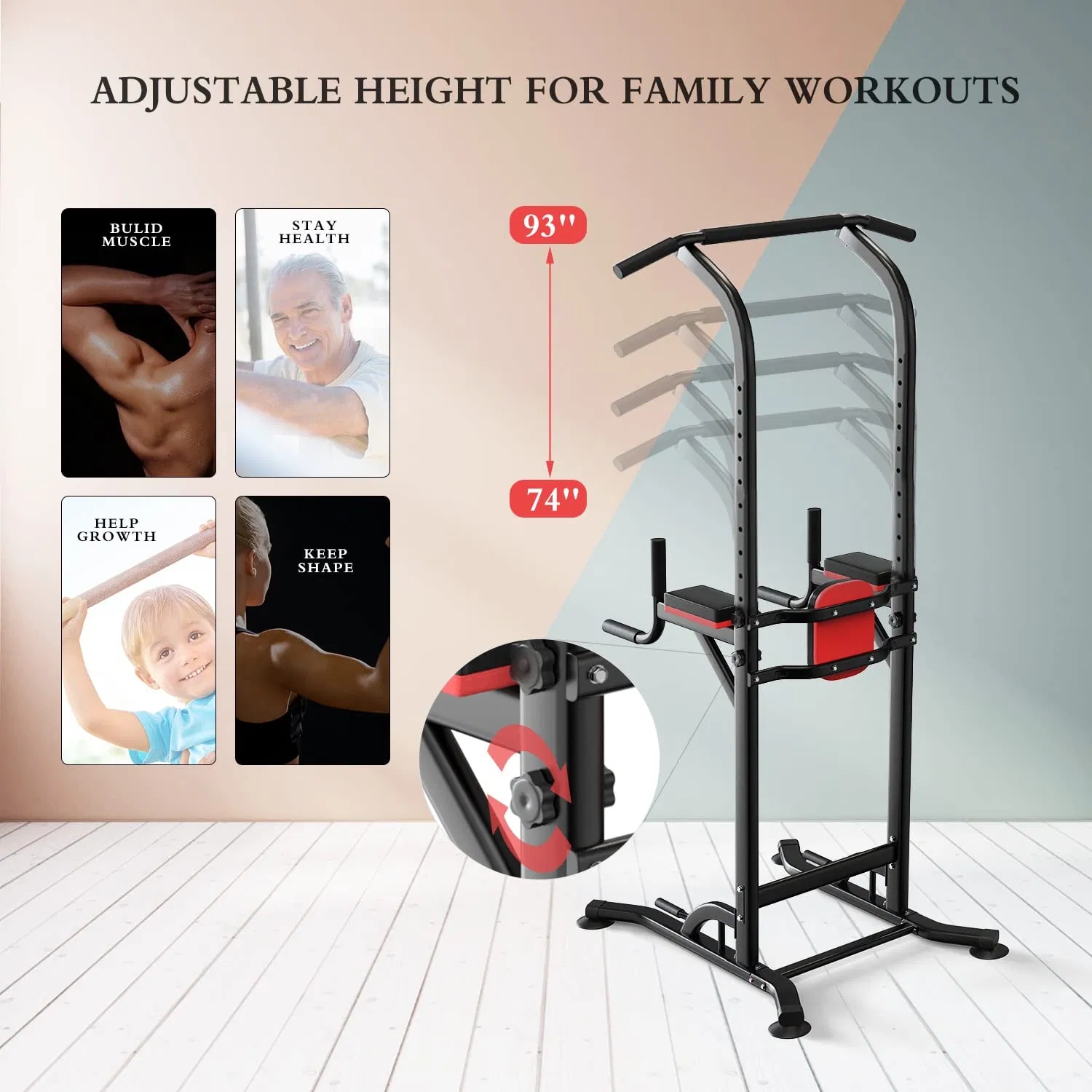 Wholesales Height Adjustable Exercise Gym Fitness Equipment Doorway Pull up Bar