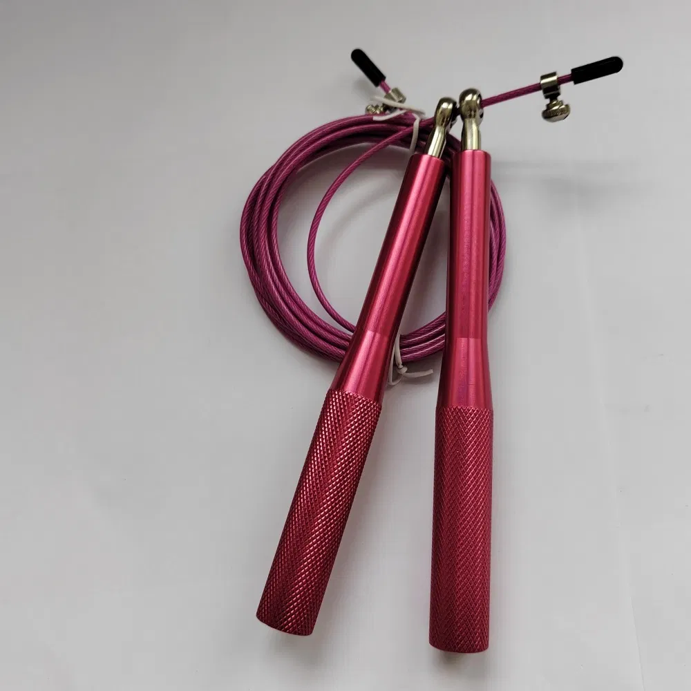 Custom Fitness Adjustable Aluminum Handle Steel Wire Skipping Speed Aerobic Exercise Jump Rope