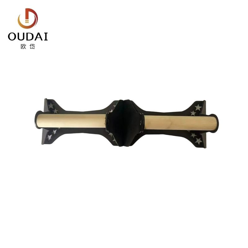 Oudai OEM Heavy Duty Crossfit Gym Steel Push up Bar Wooden Handle