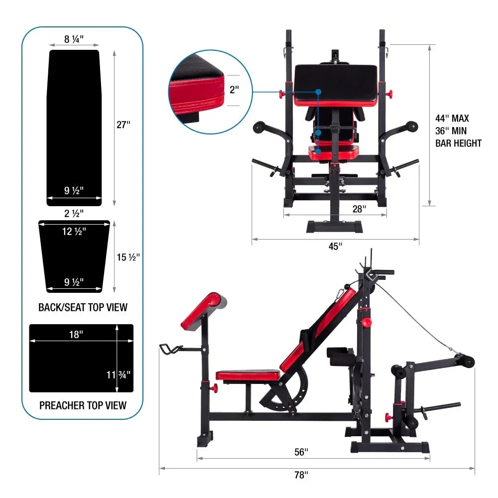 Multifunctional Adjustable Flat-Incline Press Weight Bench