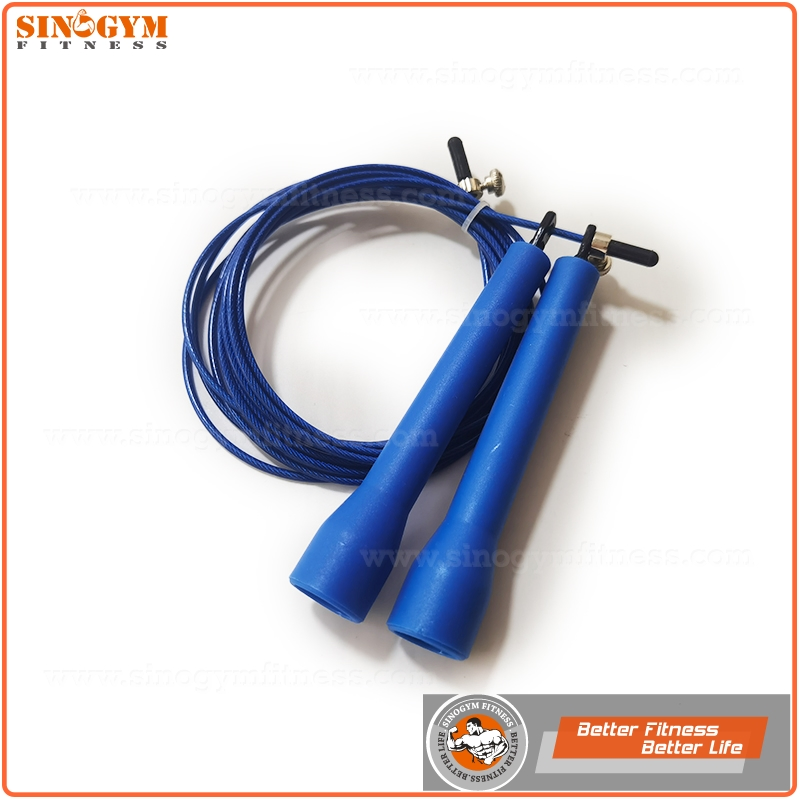 Length Adjustable PP Handle PVC Coated Steel Wire Cable Gym Skipping Jump Rope for Workout