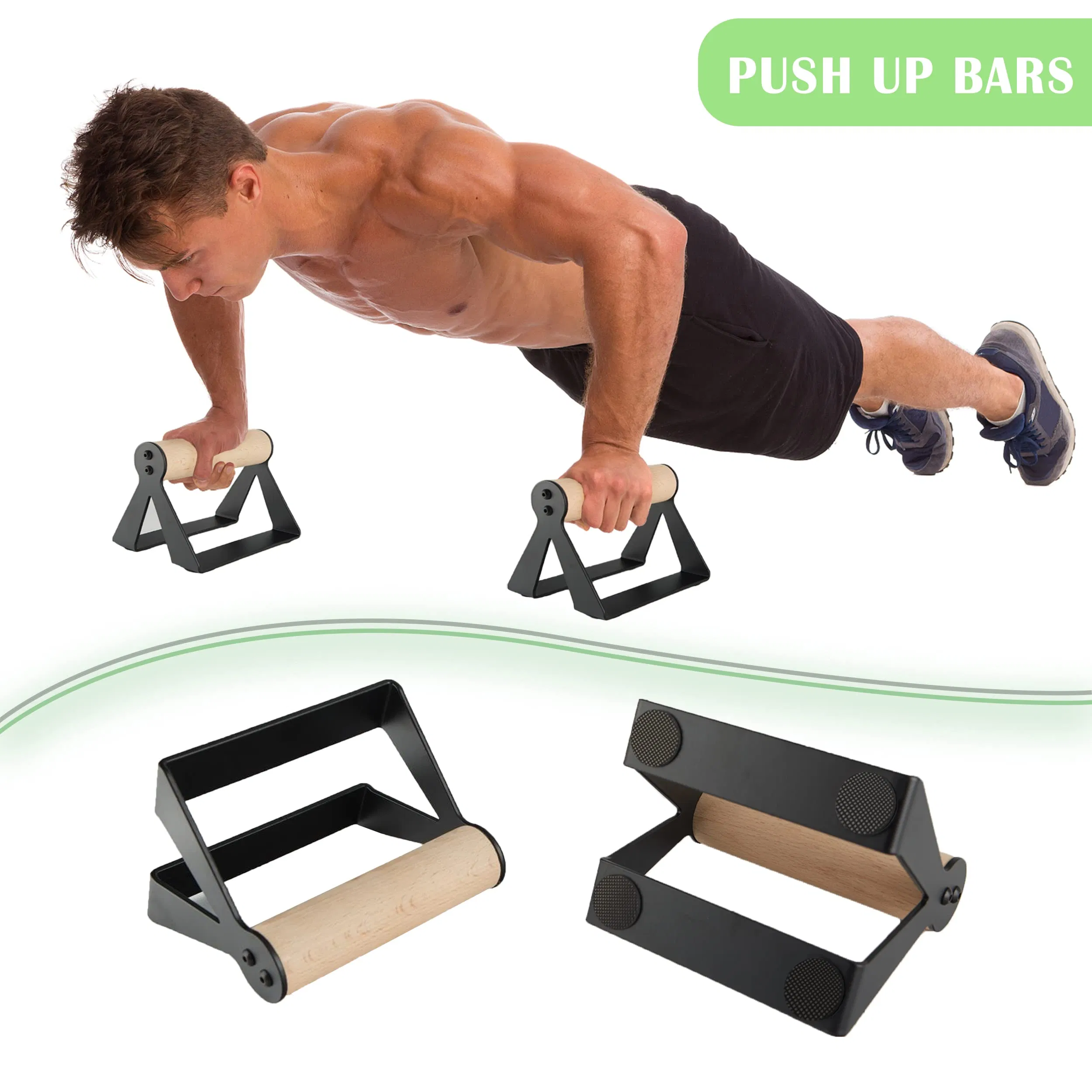 Wholesales Antislip Wood Exercise Professional Homeworkout Training Equipment Push up Board Bar