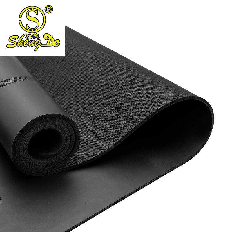 Wholesale High Quality Eco Friendly Black Gold Stamp Print Alignment Arch PU Rubber Yoga Mat