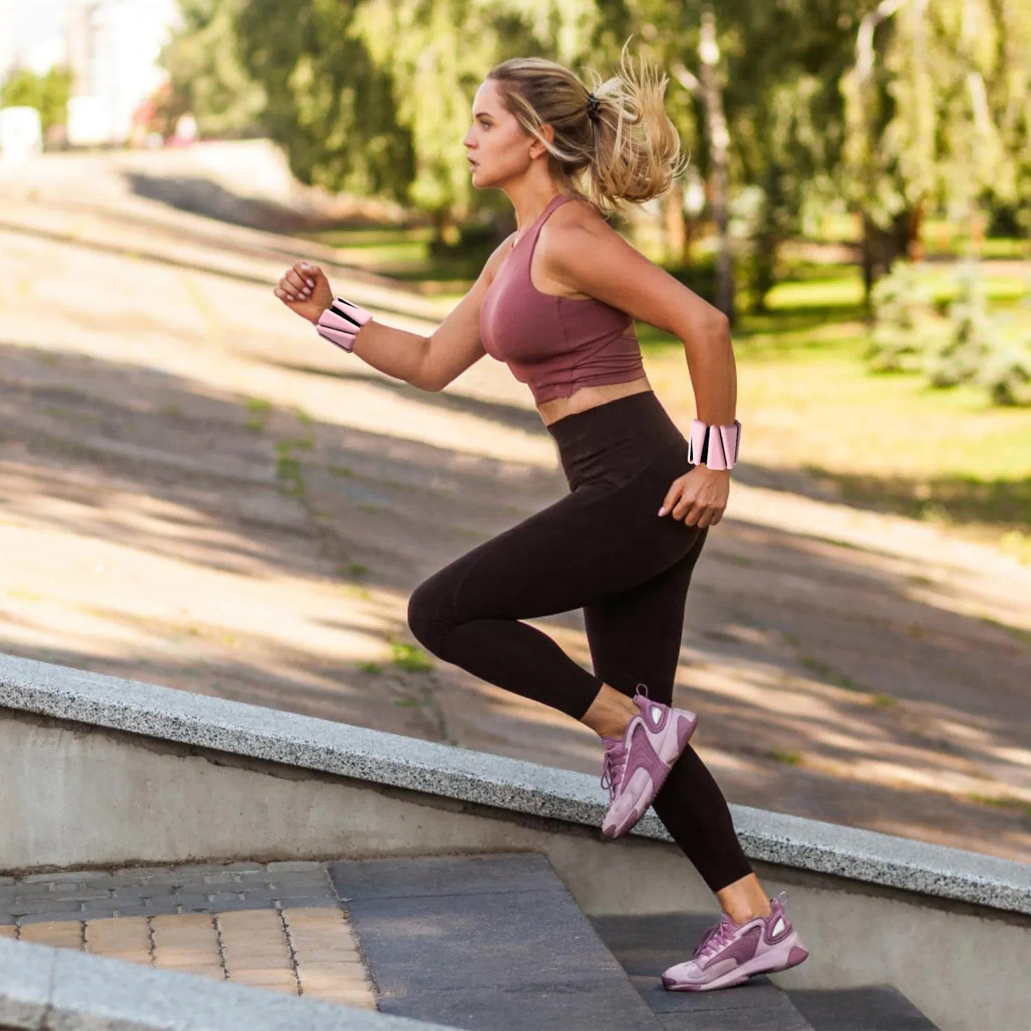 Wearable Weight Bracelet Adjustable Ankle Weights Fitness Exercise Silicone Adjustable Wrist Ankle Weights