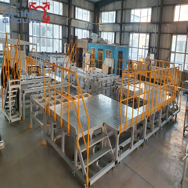 Aluminium Profile Machining Center Aluminum Telescopic Ladder Step up Platform