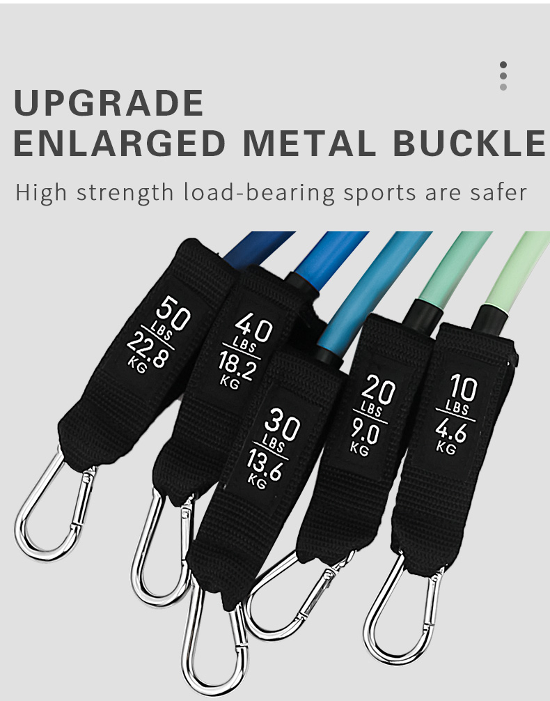 Hot Sale Sport Heavy Duty Workout Strength Training Fitness Exercise 11 PCS Latex Rubber Elastic Resistance Band Tubes