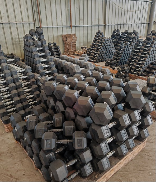 Factory Direct Selling Eco-Friendly Gym Custom Dumbbells Rubber Hex Dumbbell Set