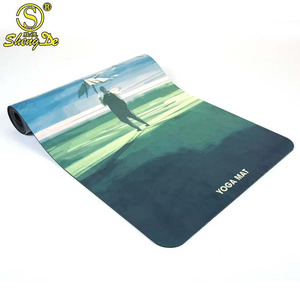 Fashion Sport High Quality Eco-Friendly Custom Print Travel Suede TPE Yoga Mat