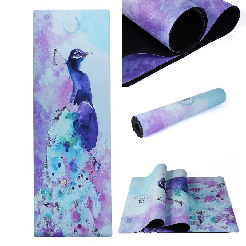 Factory Wholesale Logo Custom Mandala Non Slip Vegan Suede Rubber Yoga Mat