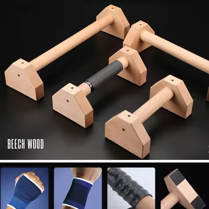 Wooden Push-up Bar for Household Strength Training Anti-Slip Abdominal Fitness Equipment