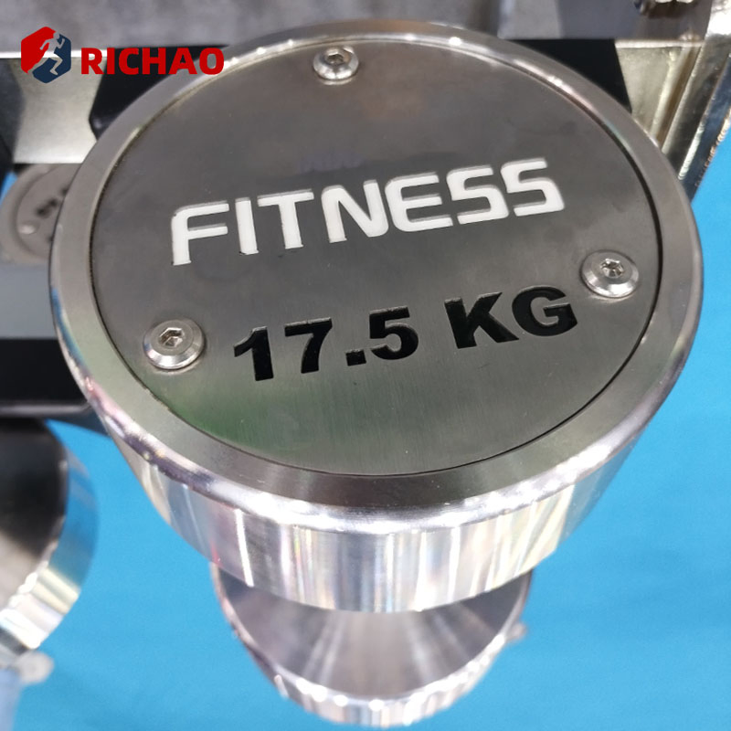 Chrome Stainless Steel Commercial Gym Equipment Free Weights Dumbbell Set 100kg Dumbbell