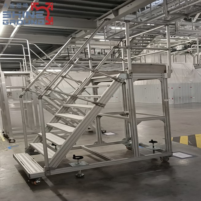 Heavy Duty Aluminum Step Platforms for Production Line Maintenance