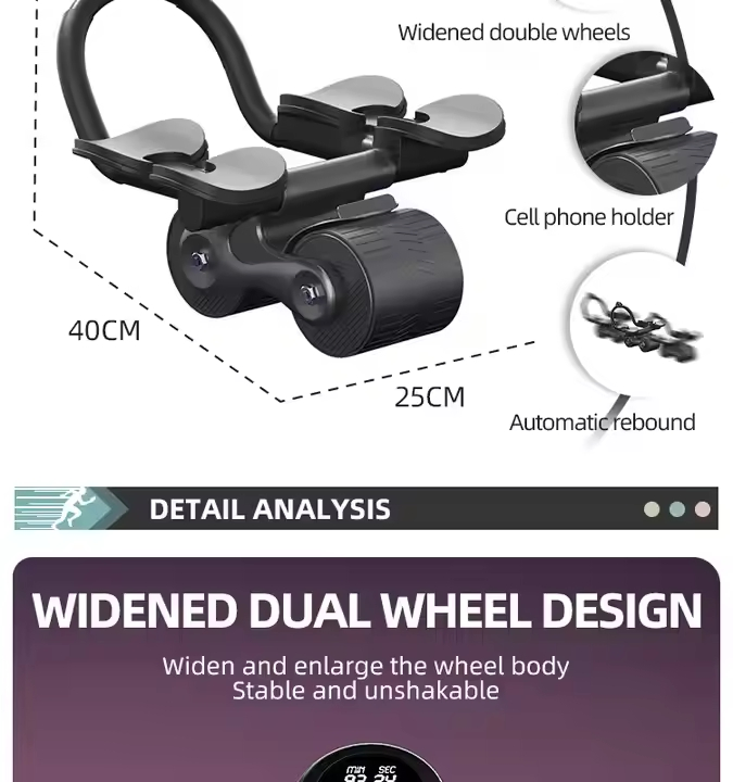 Exercise Training Multifunction Abdominal Wheel Ab Rollers Fitness Abdominal Back Arms Muscle Trainer