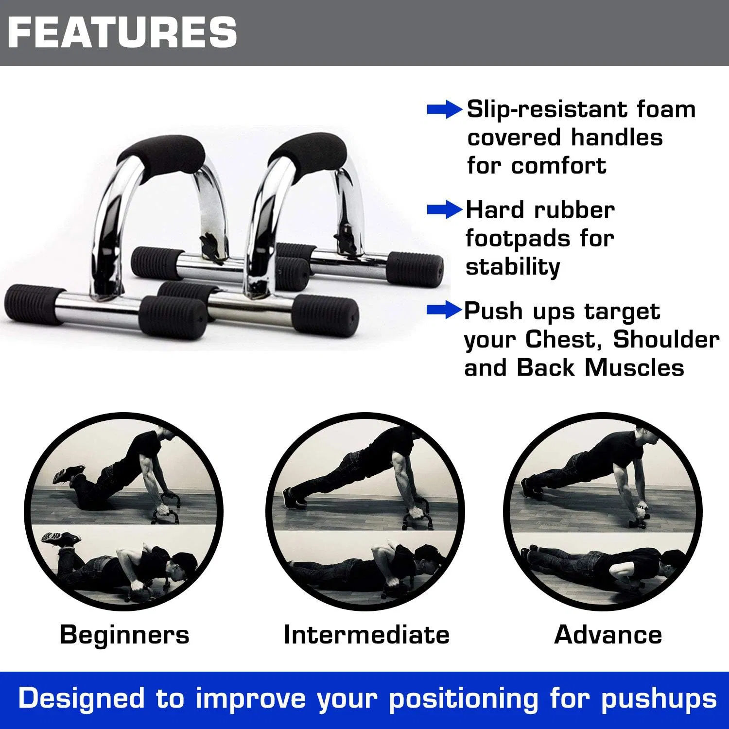 Sturdy Exercise Push-up Stands