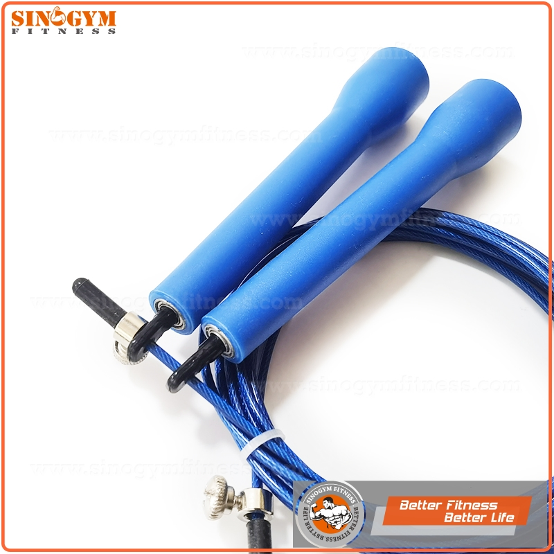 Length Adjustable PP Handle PVC Coated Steel Wire Cable Gym Skipping Jump Rope for Workout