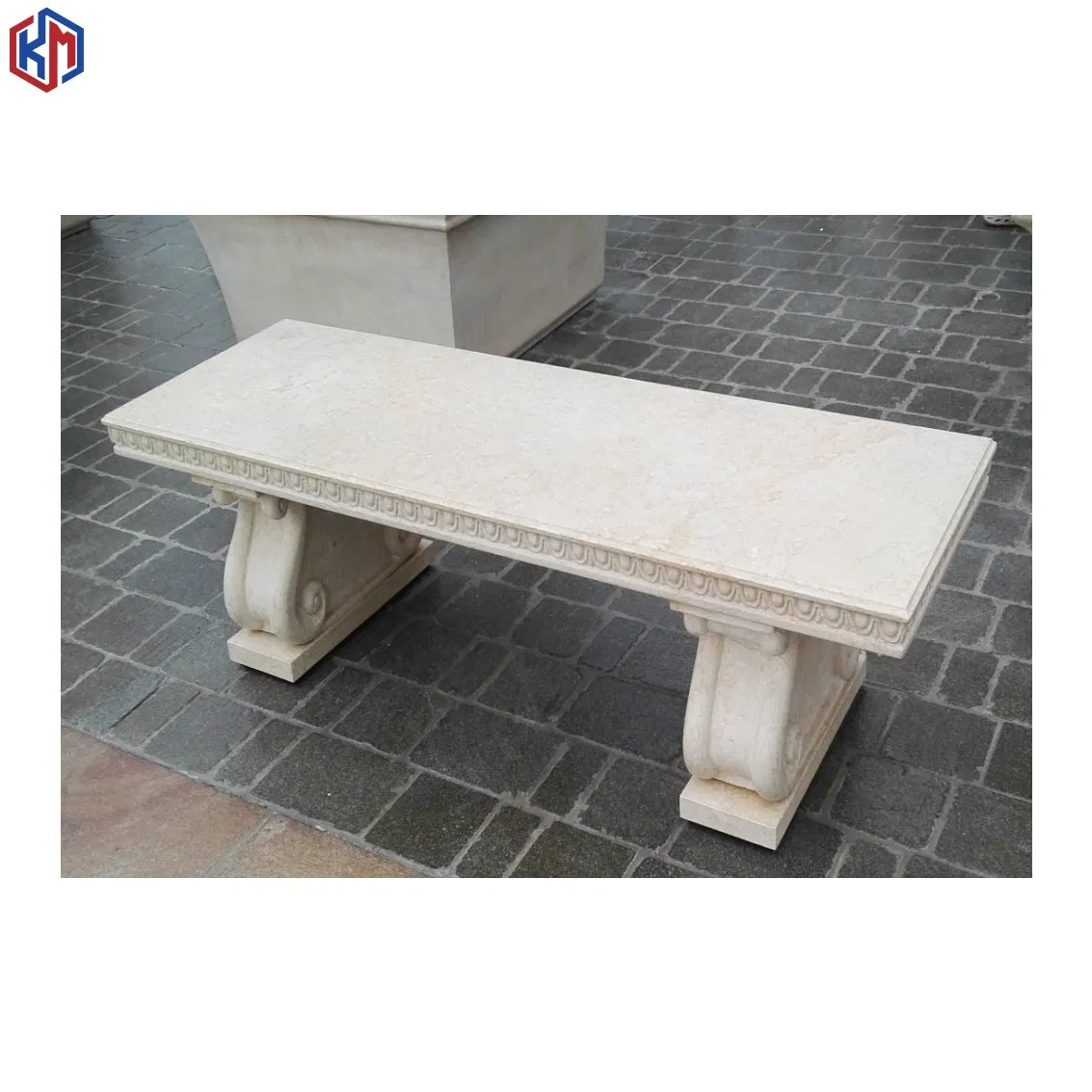 Outdoor Weather Resistant White Light Weight Grc Concrete Cement Bench Flower Pond