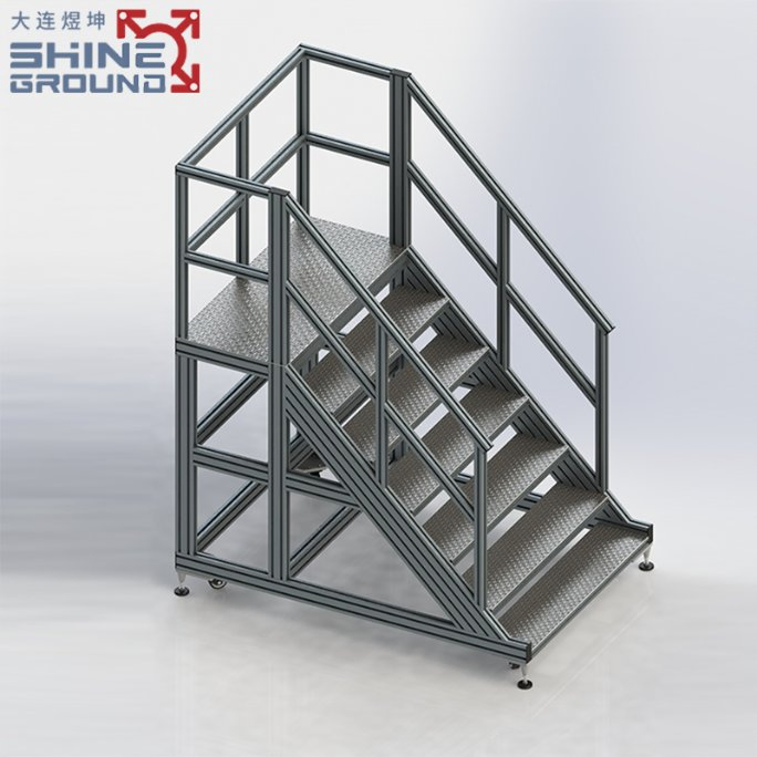 Aluminium Profile Machining Center Aluminum Telescopic Ladder Step up Platform