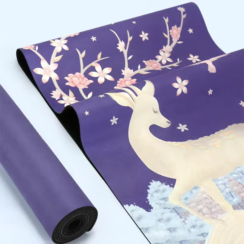Full Printing Customize Shape TPE Yoga Exercise Mat PU Suede Natural Rubber Yoga Mat