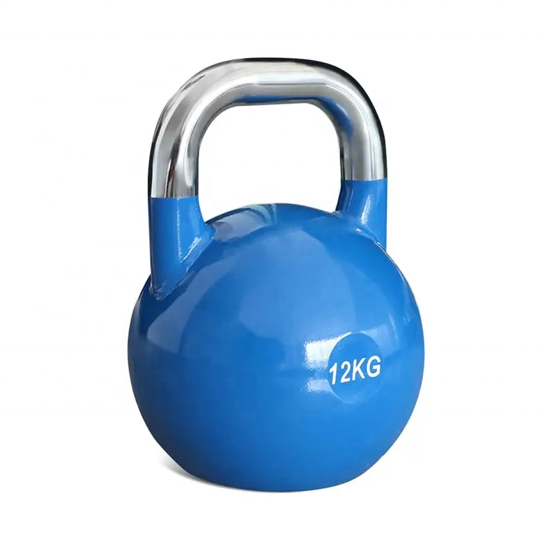Fitness Weight Lifting Kettle Bells Cheap 12-32kg Color Coated Steel Competition Kettlebells