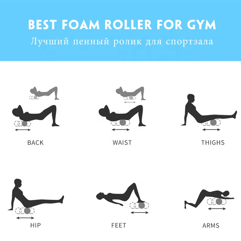 Yoga Foam Roller Leg Muscle Massage Roller Durable EVA High Density Foam Roller