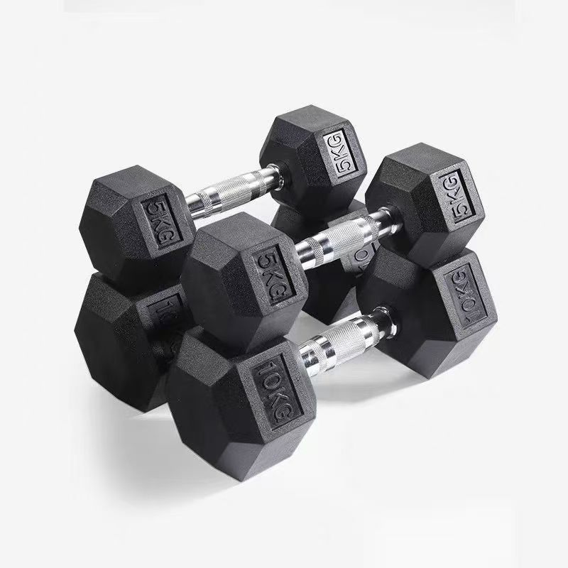 15kg Dumbbells - Men's Fitness Equipment for Home and Commercial Use, Strength Training, Rubber-Coated Hexagonal Electroplated Dumbbells
