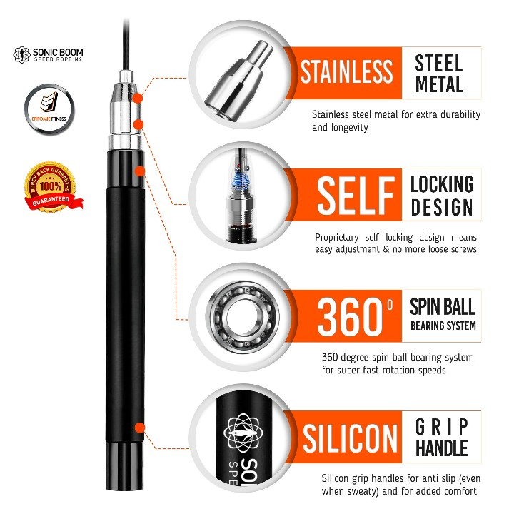 Hot Selling Home Fitness Self-Locking Silicone Grip High Speed Jump Skkiping Rope