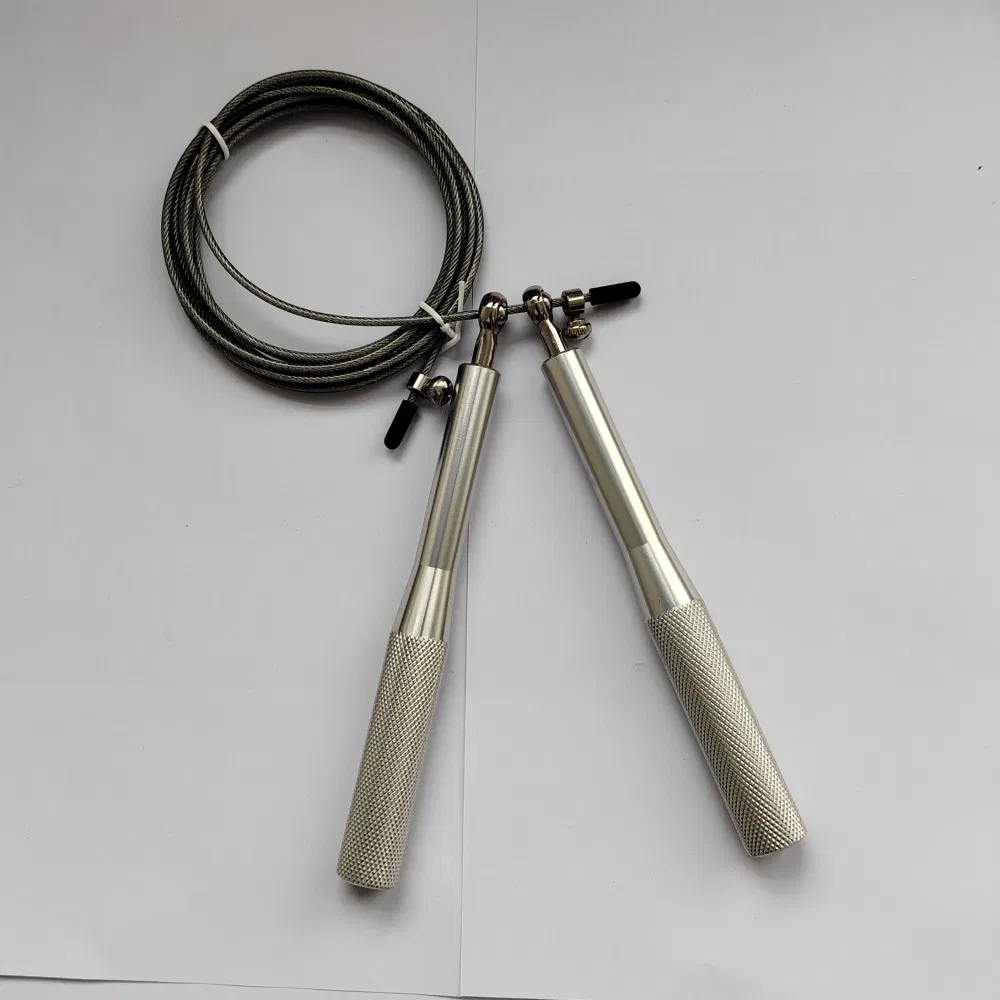 Custom Fitness Adjustable Aluminum Handle Steel Wire Skipping Speed Aerobic Exercise Jump Rope