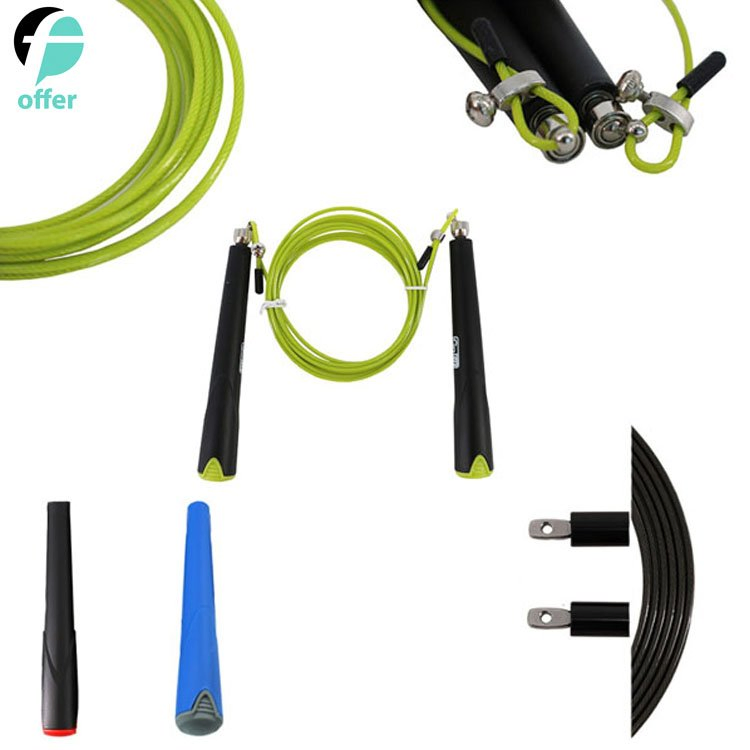 Adjustable 360° Swivel Ball Bearings PU Coated Steel Wire Speed Jump Rope