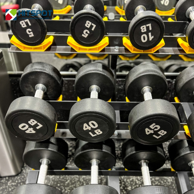 Custom Logo 2.5-50kg Black Rubber Round Dumbbell Set for Gym or Home Work out