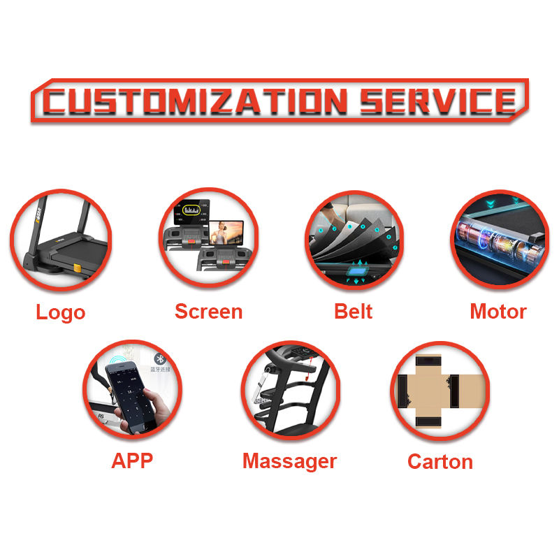 Customized Professional Exercise Machine Home Fitness Equipment DC Motor 1.25HP Treadmill