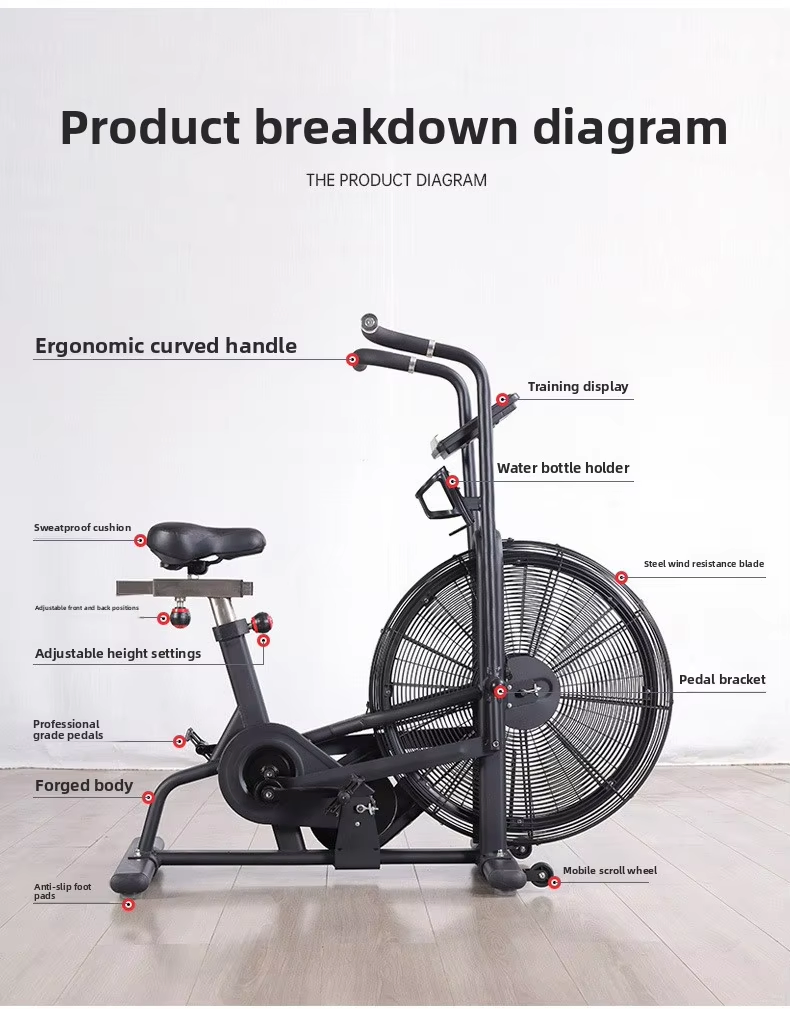 Gym Fitness Equipments Air Bike Sports Equipment for Home Exercise Bicycle
