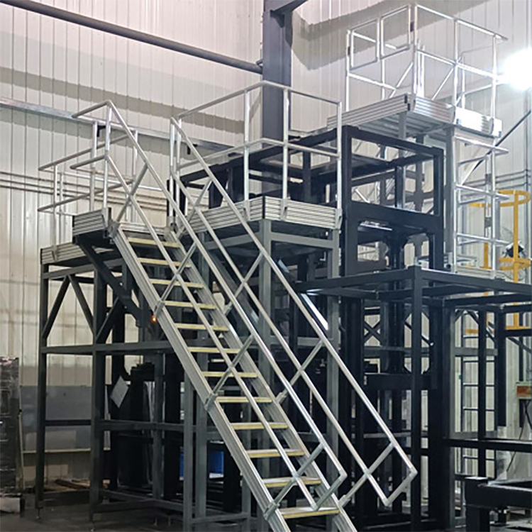 Synrise Aluminum Step Ladder Industrial Step Mobile Platform