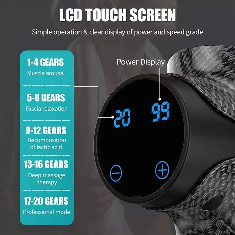 Professional 20 Speed Muscle Deep Tissue Fascia Percussion Massage Gun