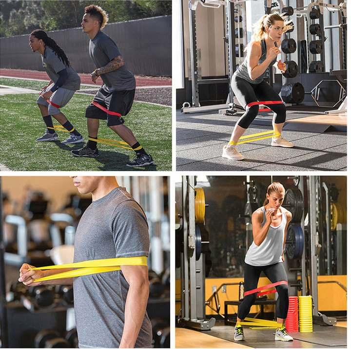 Shemkar Customized Natural Latex Rubber Elastic Exercise Fitness Resistance Loop Bands Set