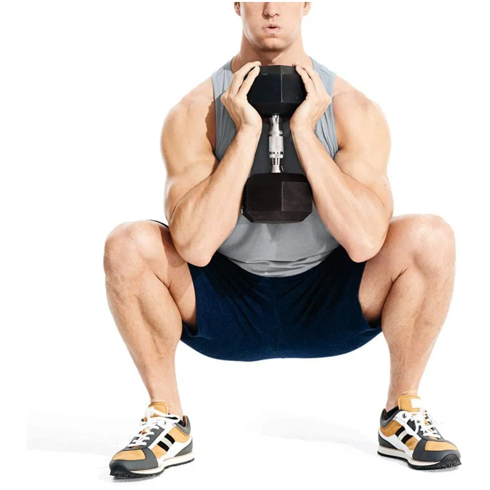 Rubber Coated Solid Steel Cast Hex Weights Dumbbells for Muscle Toning, Full Body Workout, Home Gym