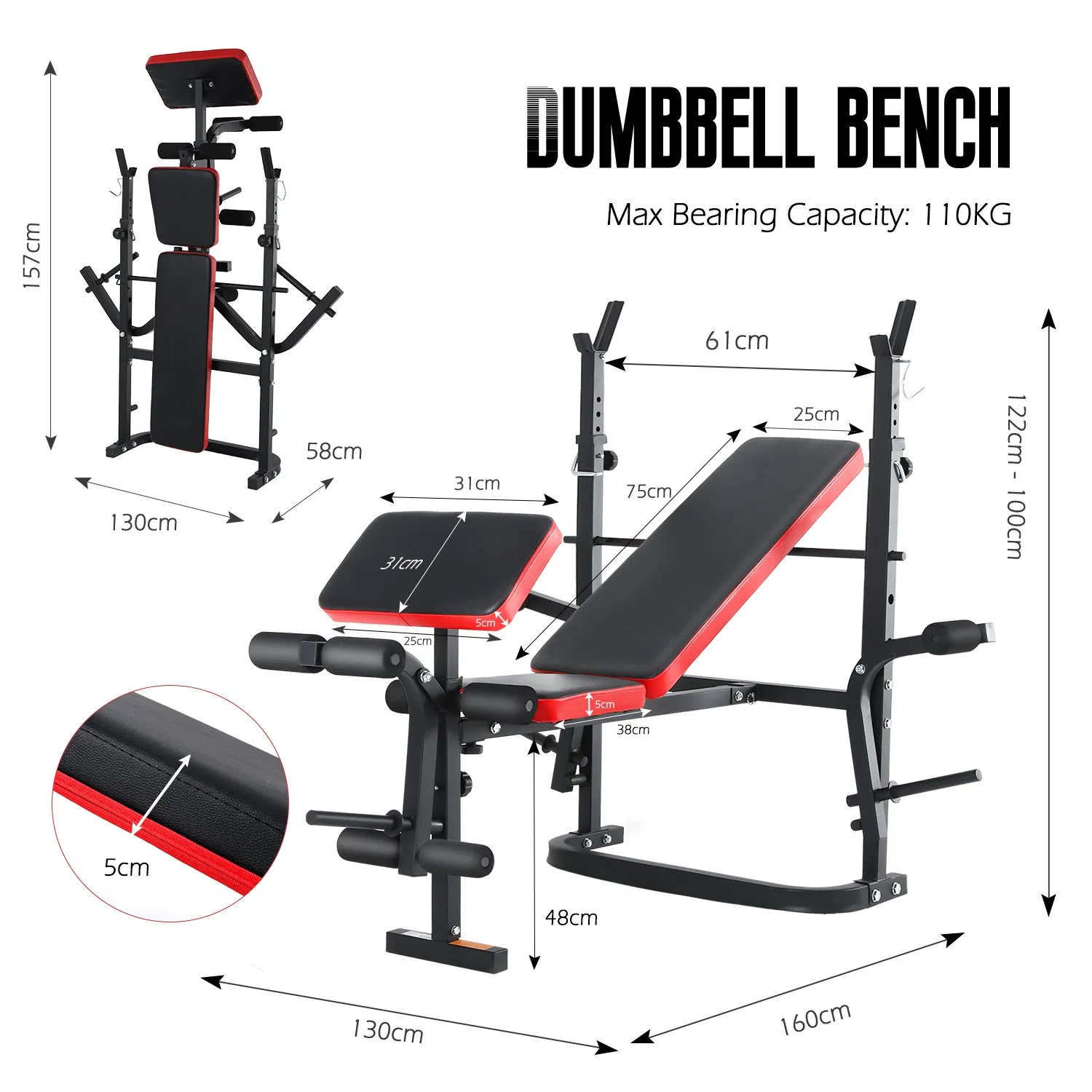 Strength Fitness Weight Bench Leg Trainer Dumbbell Training Weight Bench