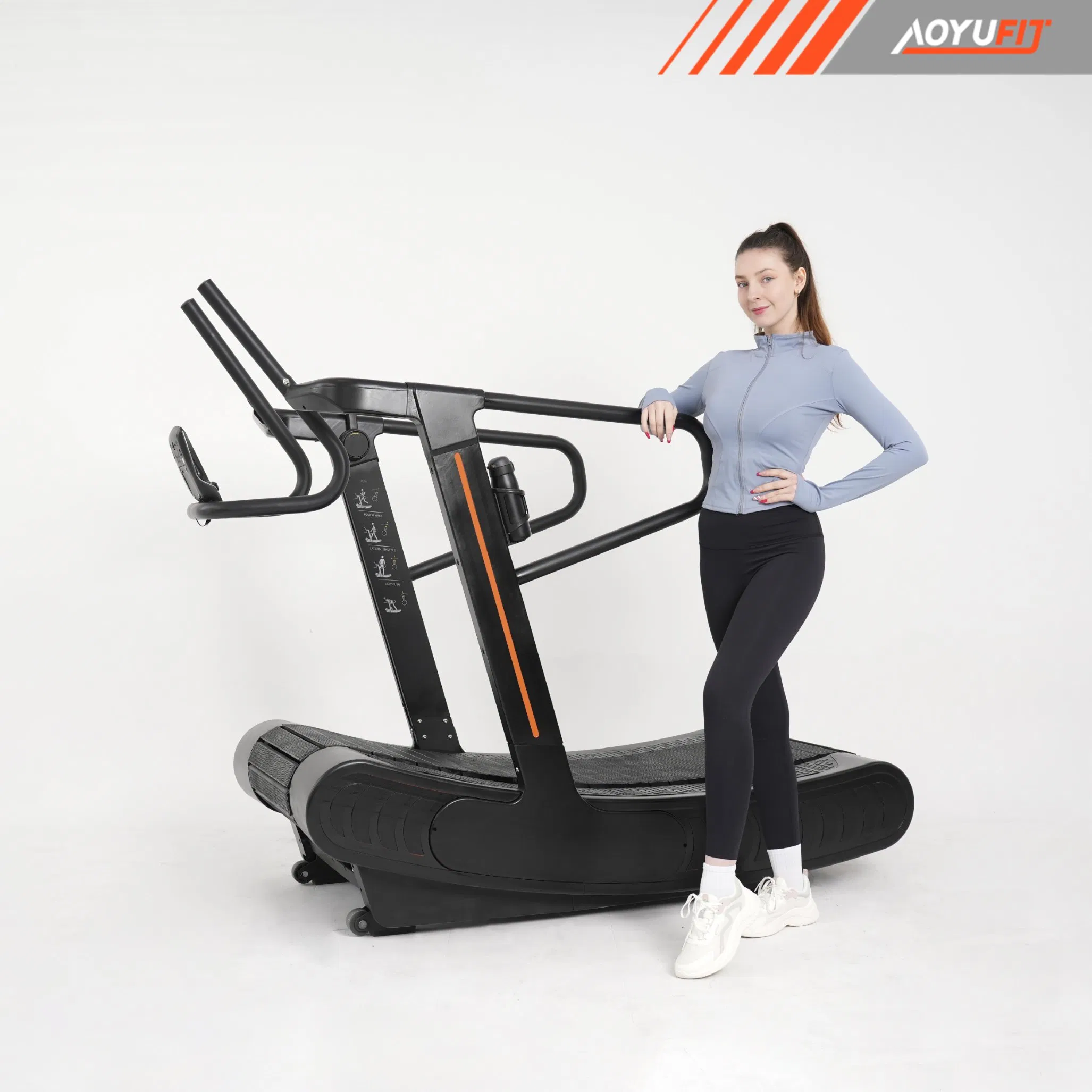 Customizable LED Display Manual Curved Runner for Home and Gym Use