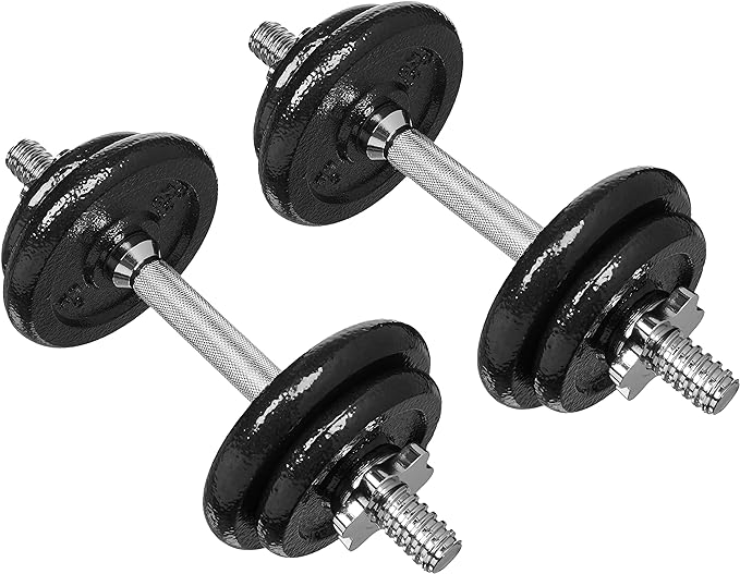 Adjustable Barbell Lifting Dumbbells Weight Set 20kg Black