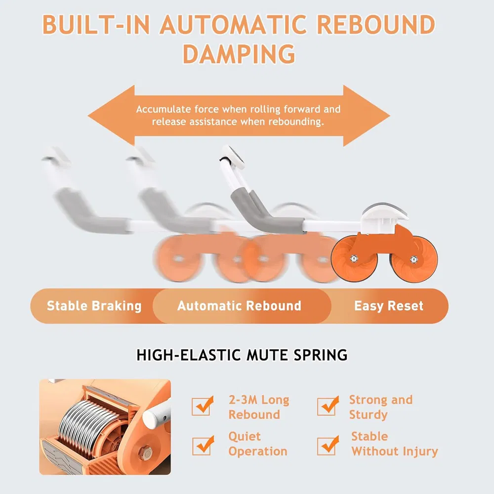 Core Workout Automatic Rebound Assistance Abdominal Exercise ABS Roller Wheel