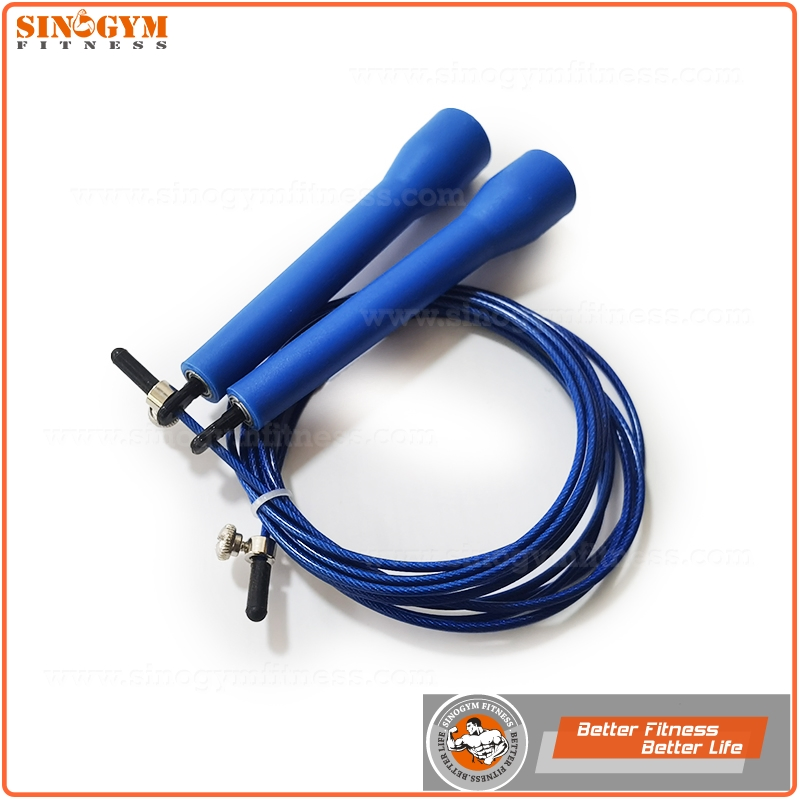 Length Adjustable PP Handle PVC Coated Steel Wire Cable Gym Skipping Jump Rope for Workout