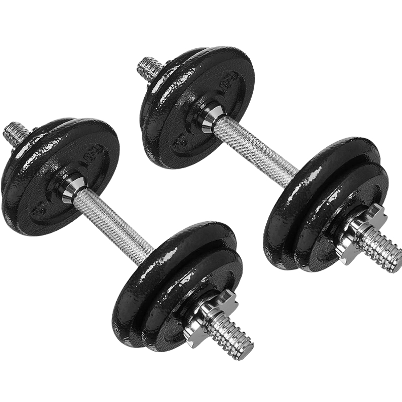 Adjustable Barbell Lifting Dumbbells Weight Set 20kg Black