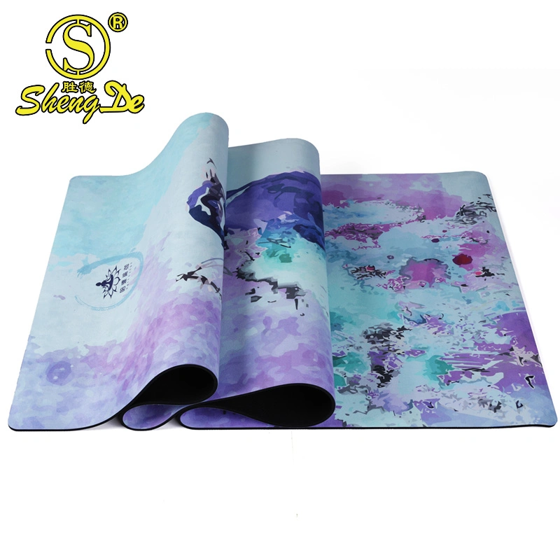 Factory Wholesale Logo Custom Mandala Non Slip Vegan Suede Rubber Yoga Mat